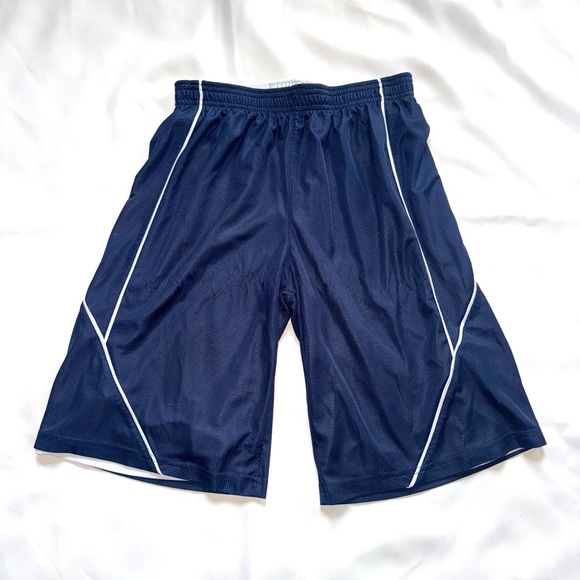 Sport-Tek Kids Navy Blue Reversible Mesh Shorts - Picture 1 of 5